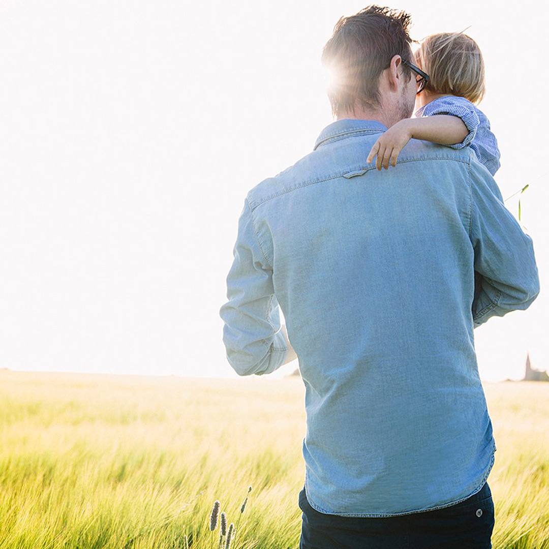 Father and child outdoors