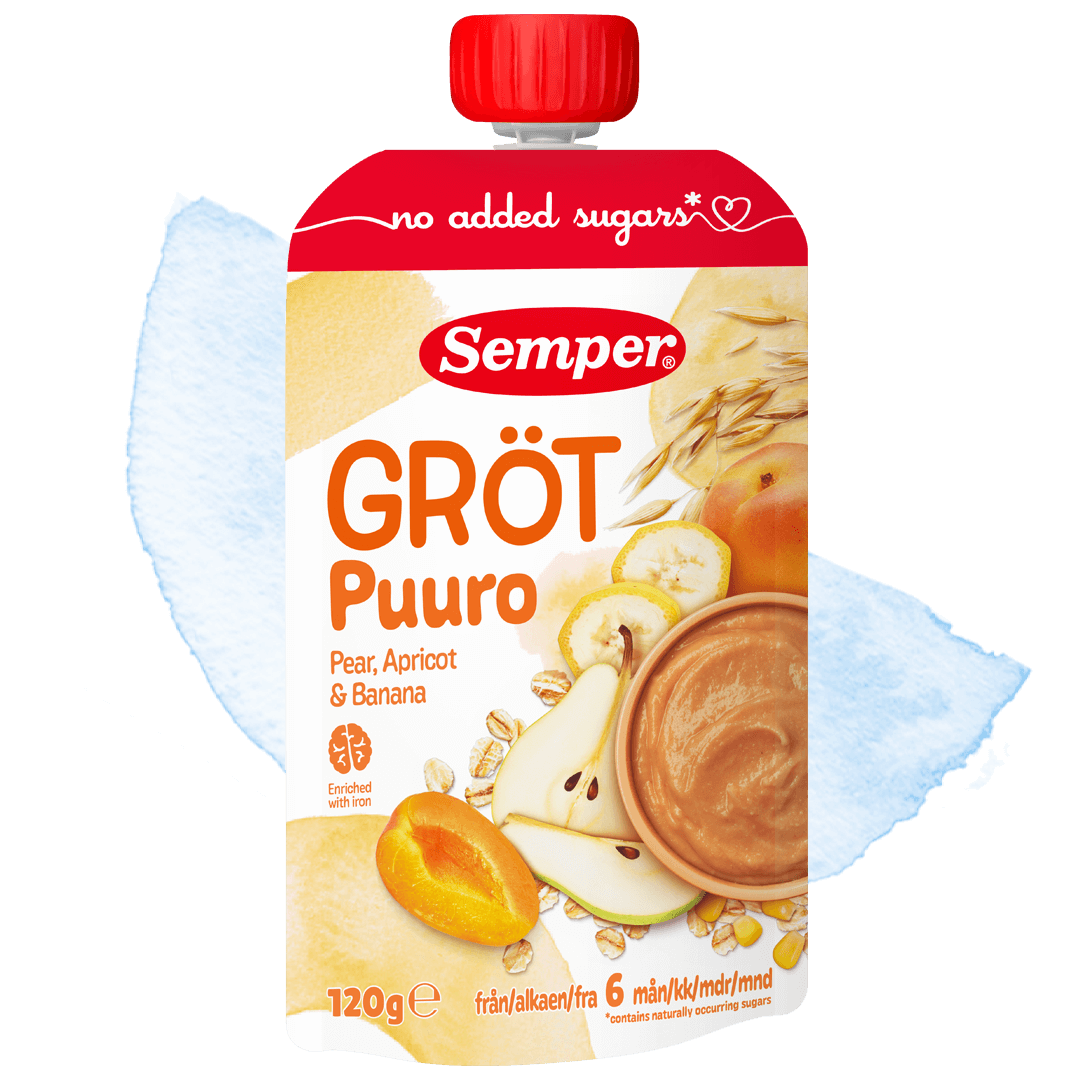 Grötklämmis Pear, apricot & banana från Semper Barnmat