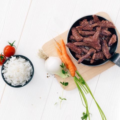 Ris med biff stroganoff 8 mnd